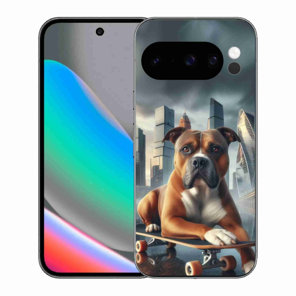 Gélový kryt mmCase na Google Pixel 10 Pro - pes na skateboarde