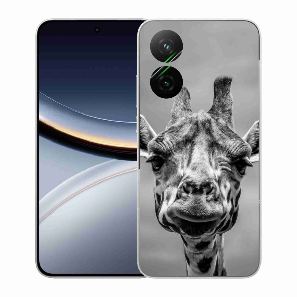 Gélový kryt mmCase na Xiaomi Poco F7 5G - čiernobiela žirafa