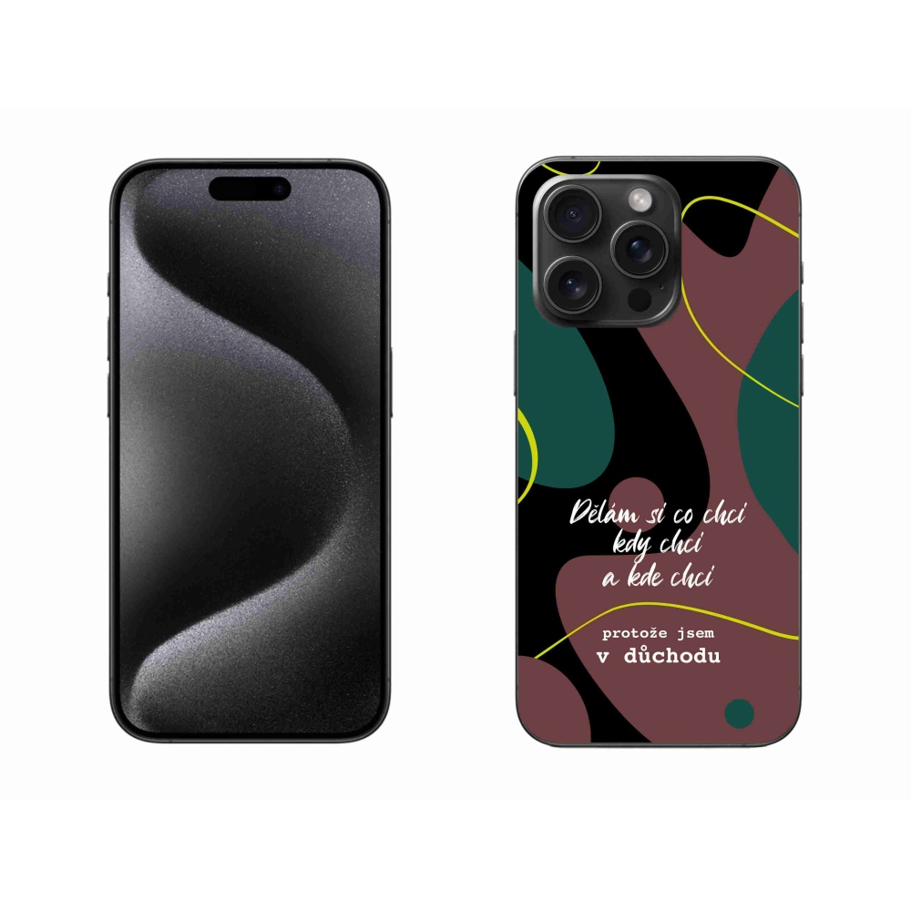 Gélový kryt mmCase na iPhone 15 Pro Max - vtipný text 10 čierne pozadie