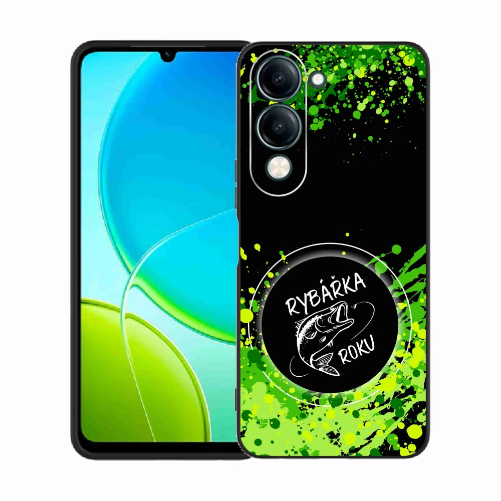 Gélový kryt mmCase na Vivo Y29s 5G - rybárka roku čierne pozadie