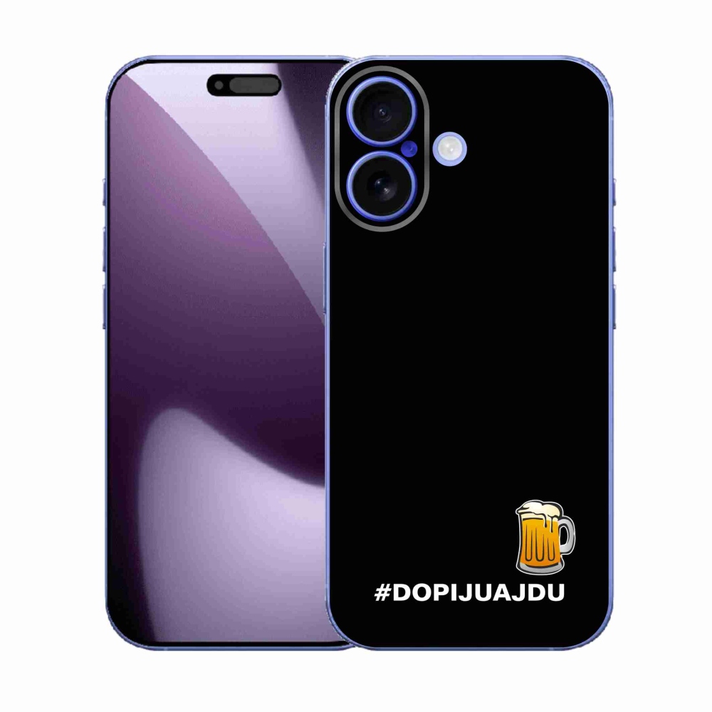 Gélový kryt mmCase na iPhone 17 - pivný motív 1 čierne pozadie