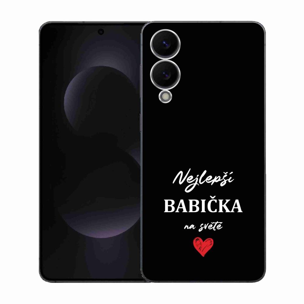 Gélový kryt mmCase na Samsung Galaxy S25 Edge - najlepšia babička 1 čierne pozadie