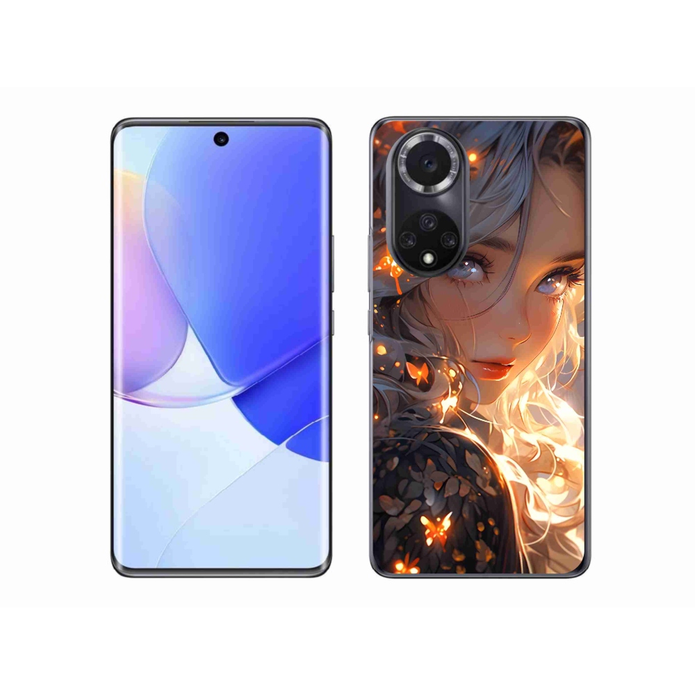 Gelový kryt mmCase na Huawei Nova 9 - dívka a motýli