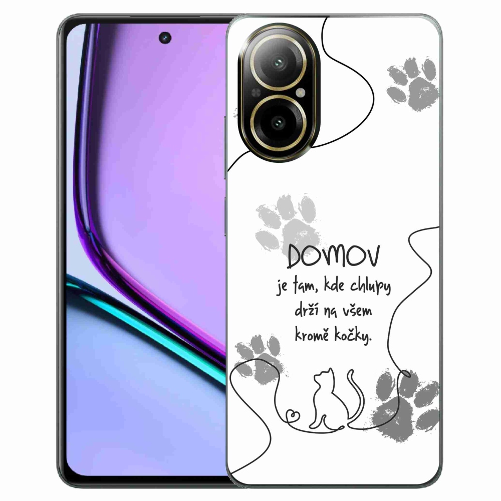 Gélový kryt mmCase na Realme C67 - mačacie motív biele pozadie