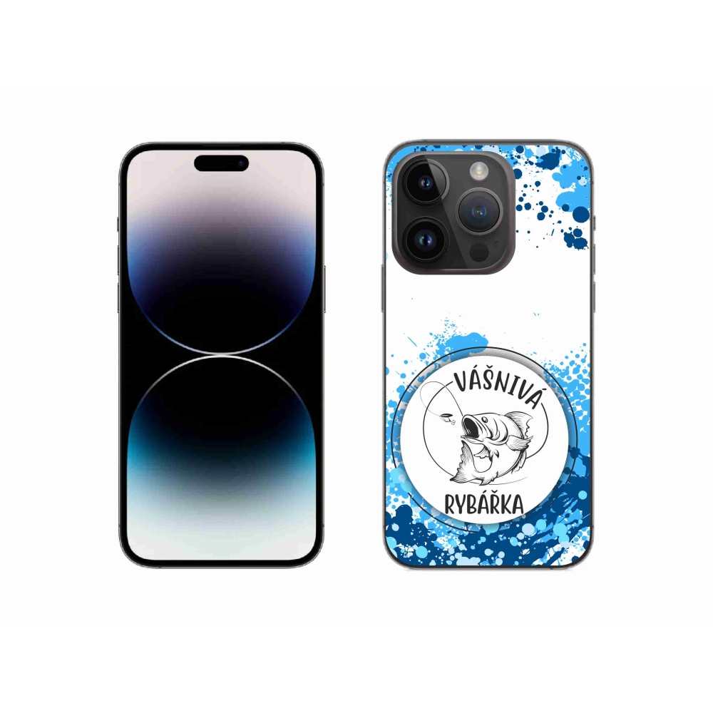 Gélový kryt mmCase na iPhone 14 Pro 6.1 - vášnivá rybárka biele pozadie
