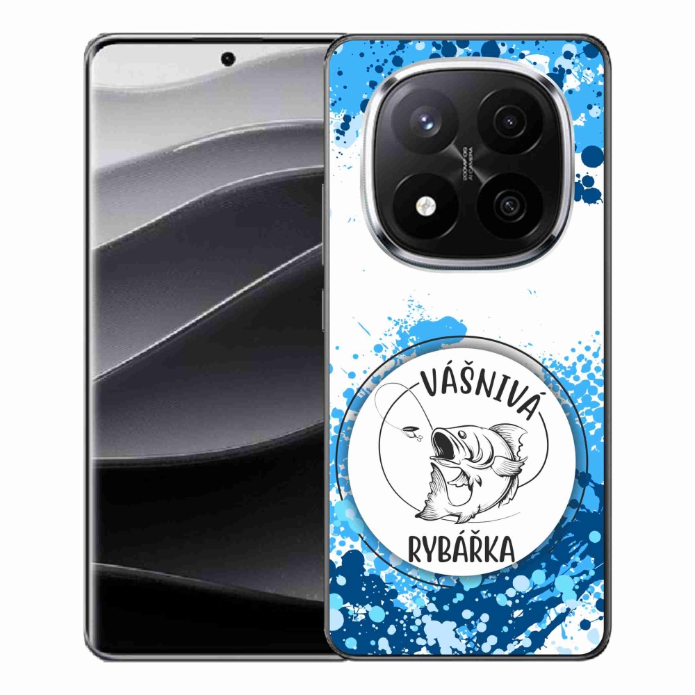 Gélový kryt mmCase na Xiaomi Redmi Note 14 Pro+ 5G - vášnivá rybárka biele pozadie