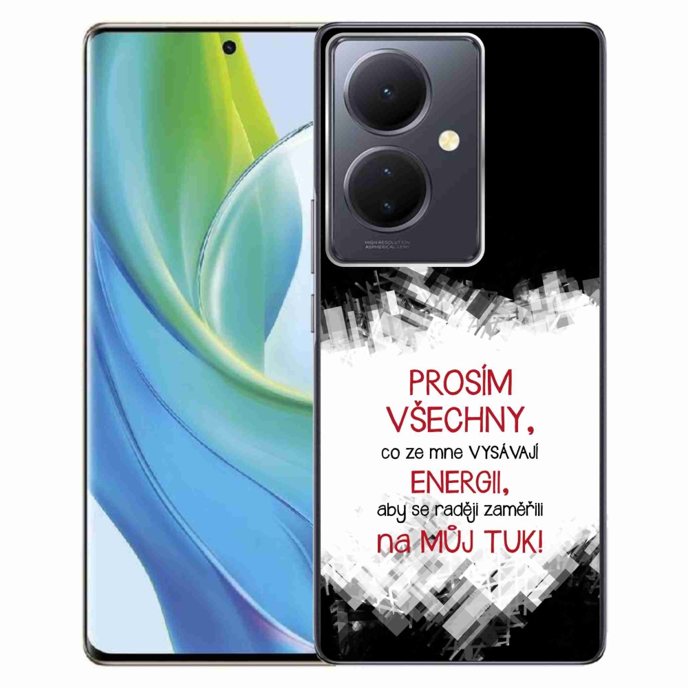 Gélový kryt mmCase na Vivo V29 Lite 5G - vtipný text 1 červený