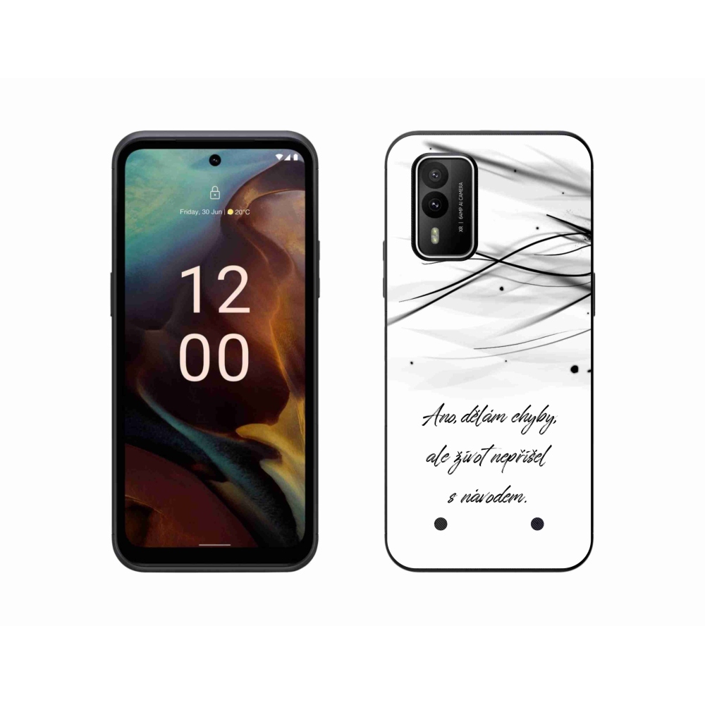 Gélový kryt mmCase na Nokia XR21 - citát biele pozadie