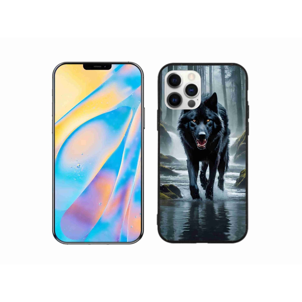 Gélový kryt mmCase na iPhone 12 Pro - čierny vlk