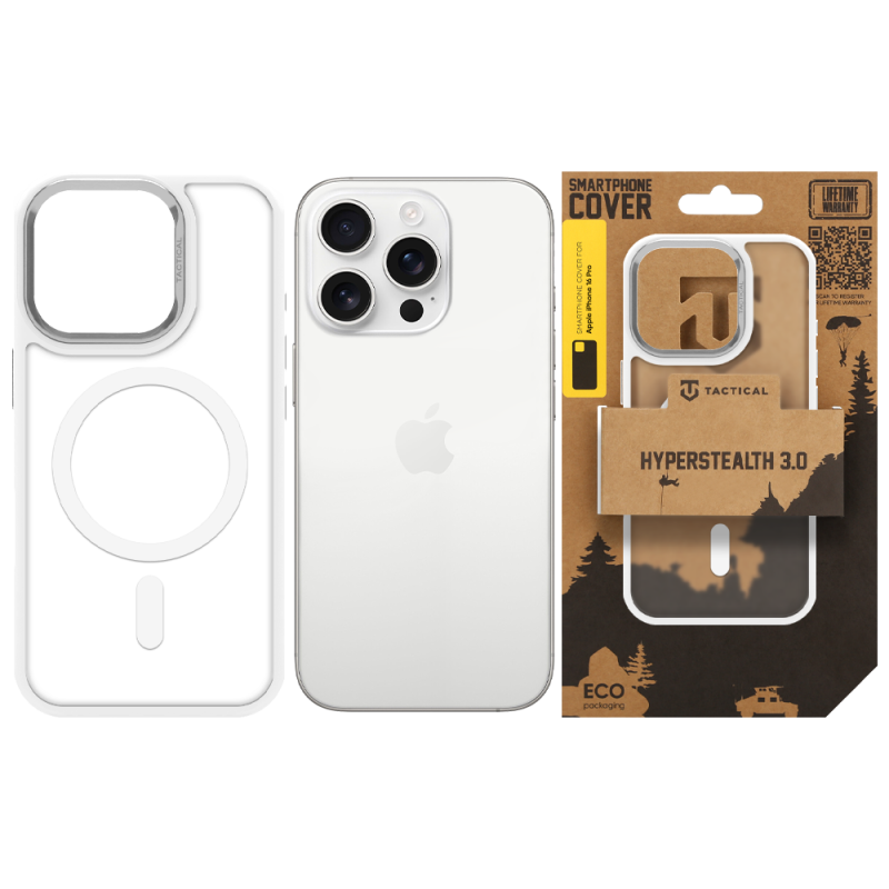 Tactical MagForce Hyperstealth 3.0 Puzdro pre Apple iPhone 16 Pro Snow White