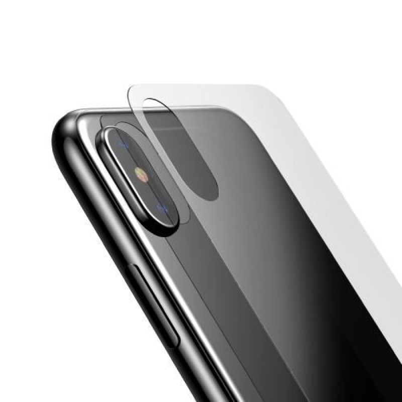 Base set predné a zadné tvrdené sklo na iPhone X - transparentná