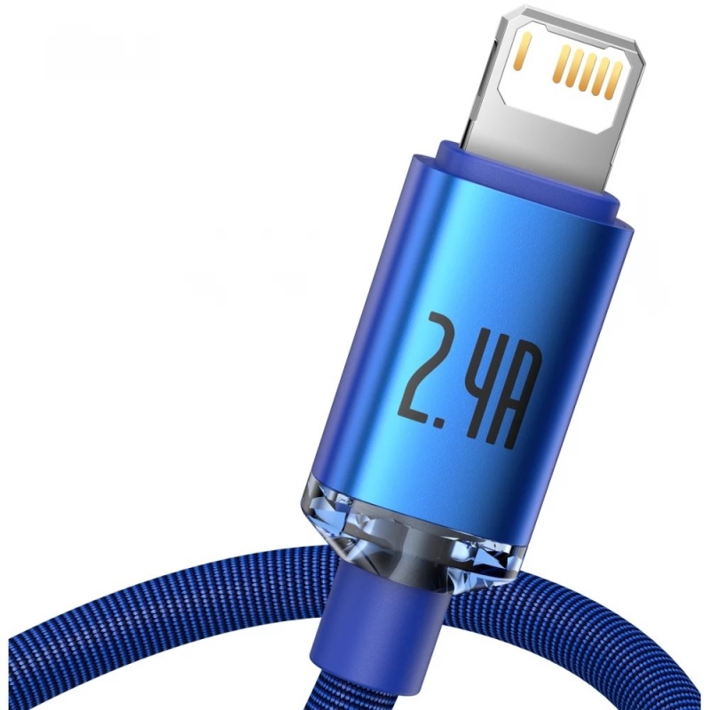Baseus CAJY000003 Crystal Shine Series Dátový Kábel USB - Lightning 20W 1,2m Blue