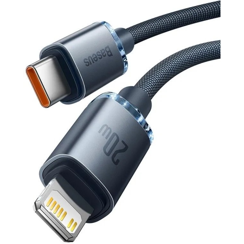 Baseus CAJY000201 Crystal Shine Series Dátový Kábel USB-C - Lightning 20W 1,2m Black