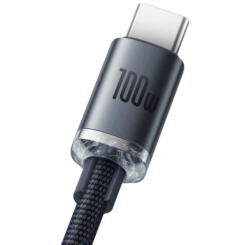 Baseus CAJY000401 Crystal Shine Series Dátový Kábel USB - USB-C 100W 1,2m Black