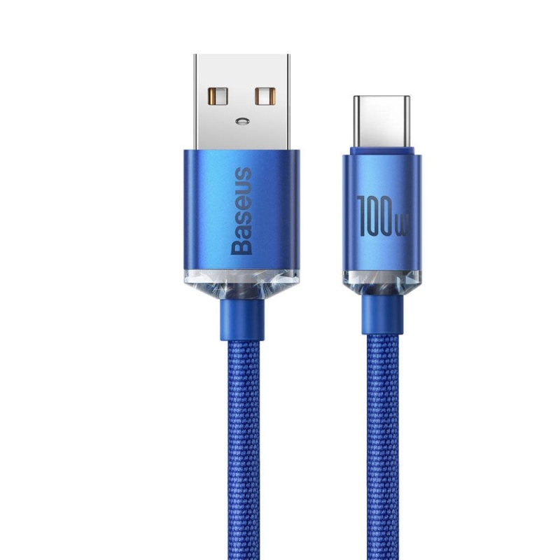Baseus CAJY000403 Crystal Shine Series Dátový Kábel USB - USB-C 100W 1,2m Blue