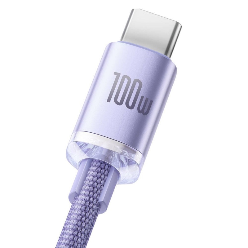 Baseus CAJY000405 Crystal Shine Series Dátový Kábel USB - USB-C 100W 1,2m Purple