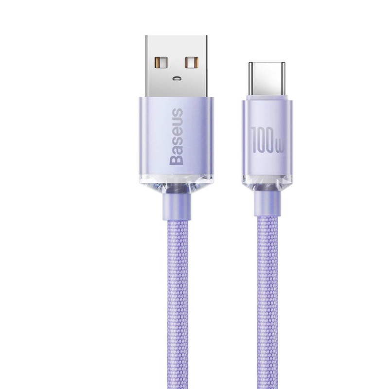 Baseus CAJY000405 Crystal Shine Series Dátový Kábel USB - USB-C 100W 1,2m Purple