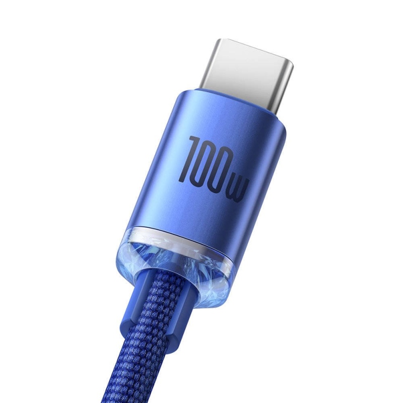 Baseus CAJY000503 Crystal Shine Series Dátový Kábel USB - USB-C 100W 2m Blue