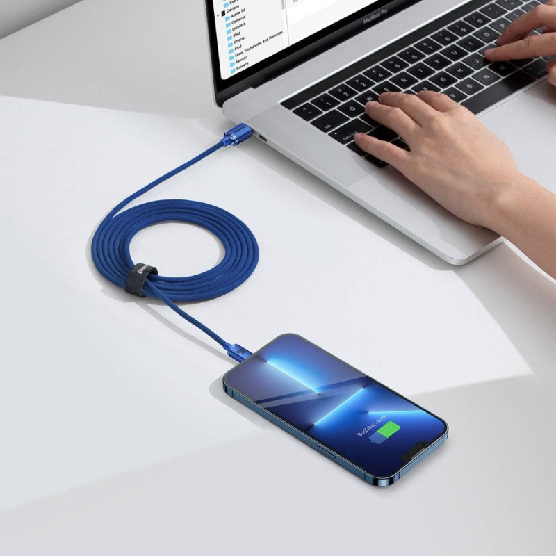 Baseus CAJY000703 Crystal Shine Series Dátový Kábel USB-C - USB-C 100W 2m Blue