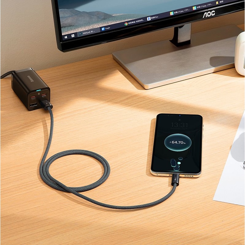 Baseus CALD000616 Dynamic Series Fast Charging Dátový Kábel USB - USB-C 100W 1m Gray