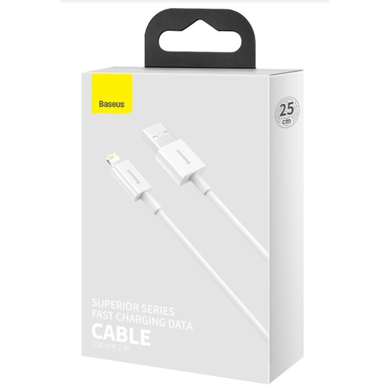 Baseus CALYS-02 Superior Fast Charging Kábel Lightning 2.4A 0.25m White