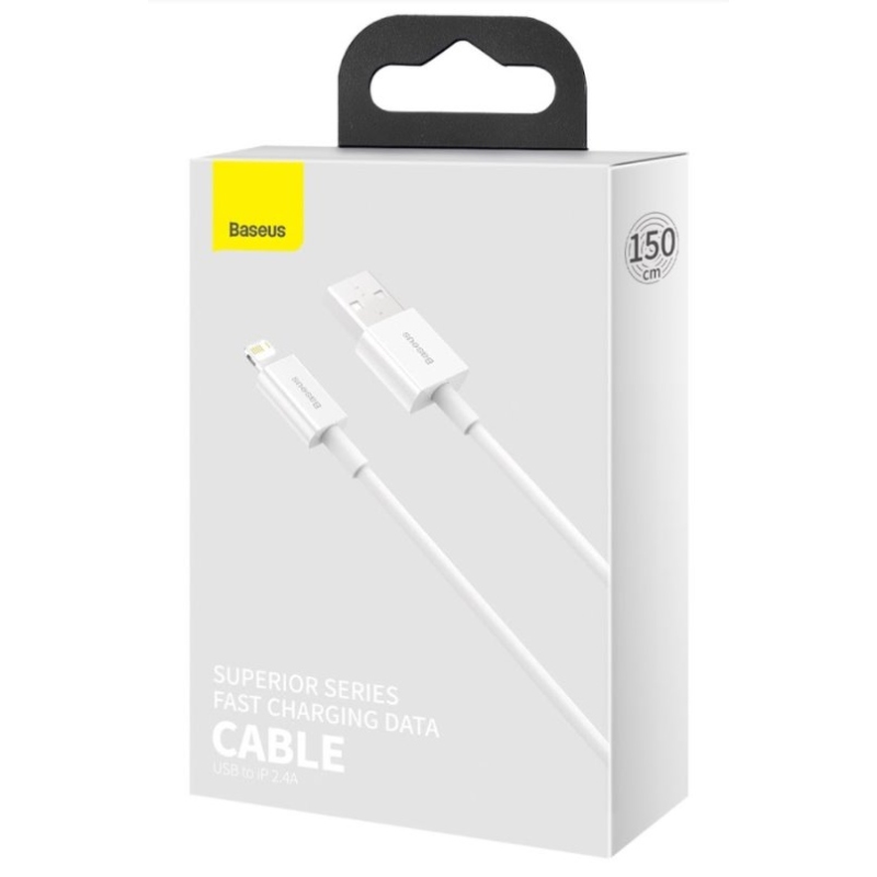 Baseus CALYS-B02 Superior Fast Charging Kábel Lightning 2.4A 1.5m White