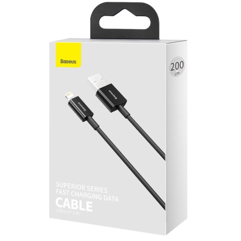 Baseus CALYS-C01 Superior Fast Charging Dátový Kábel USB to Lightning 2.4A 2m Black