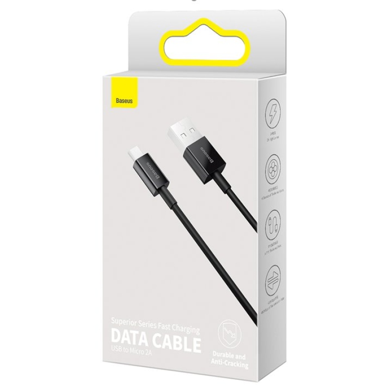 Baseus CAMYS-A01 Superior Fast Charging Dátový Kábel MicroUSB 2A 2m Black