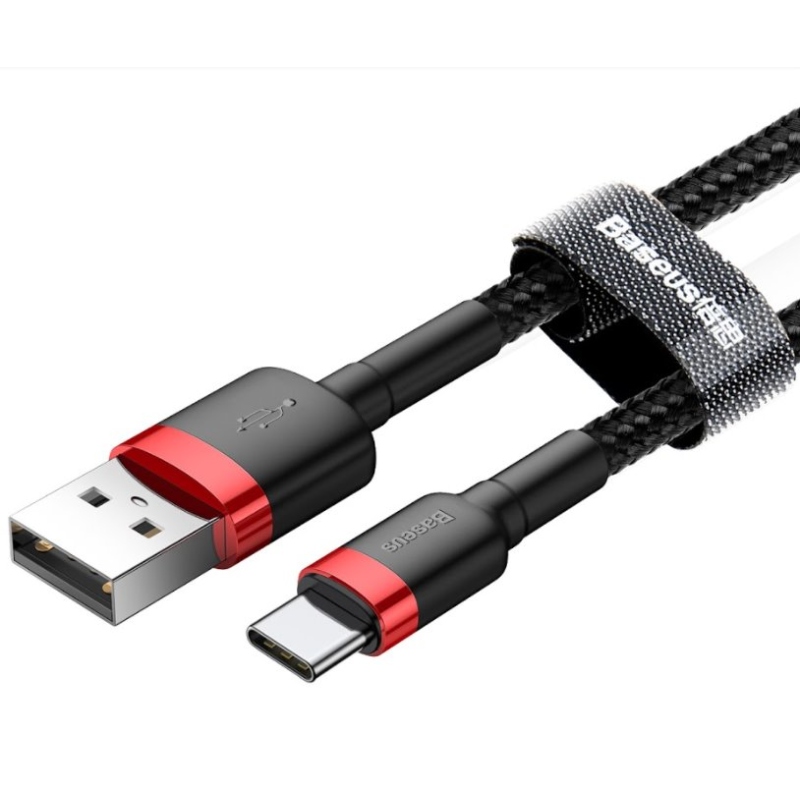 Baseus CATKLF-B91 Cafule Kábel USB-C 3A 1m Red/Black