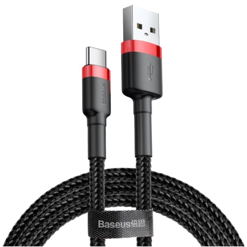 Baseus CATKLF-B91 Cafule Kábel USB-C 3A 1m Red/Black