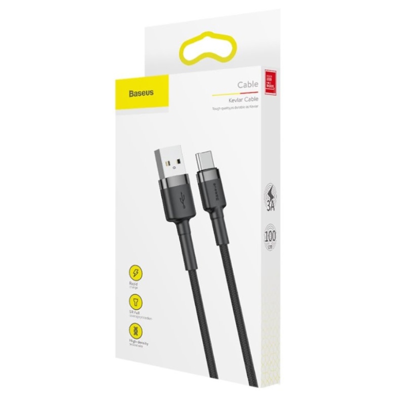 Baseus CATKLF-BG1 Cafule Kábel USB-C 3A 1m Grey/Black