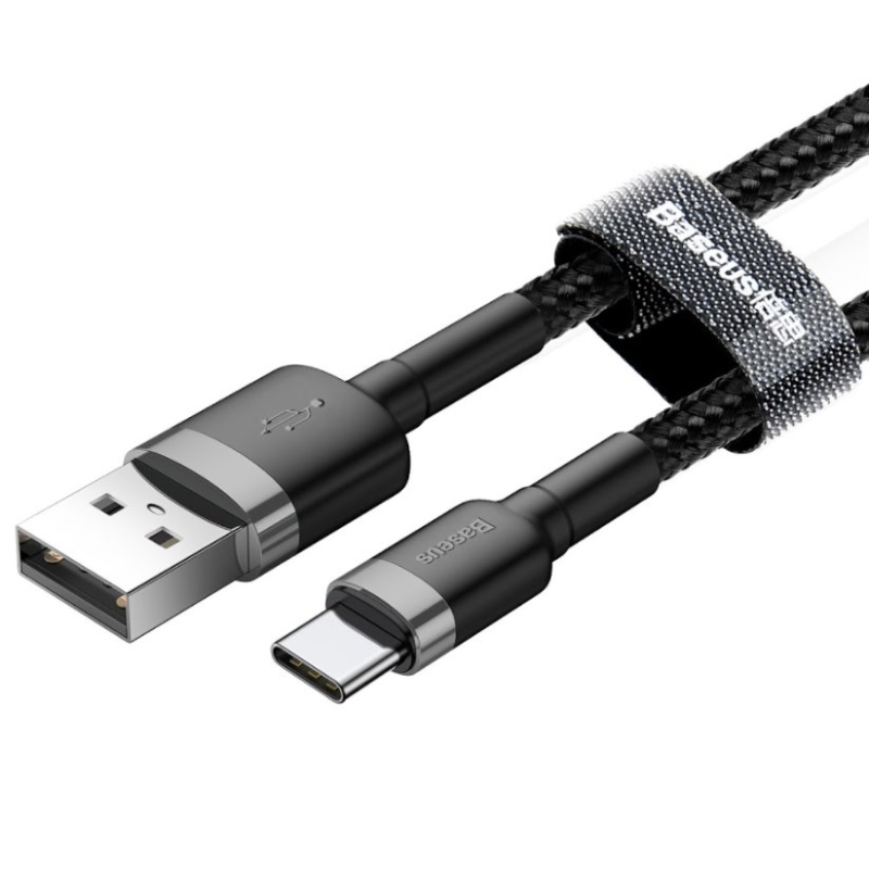 Baseus CATKLF-BG1 Cafule Kábel USB-C 3A 1m Grey/Black