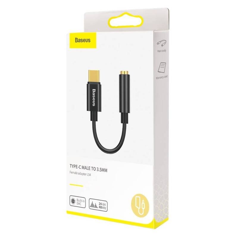 Baseus CATL54-01 Káblová Redukcia z USB-C na 3,5 mm Audio Jack L54 (female) Black