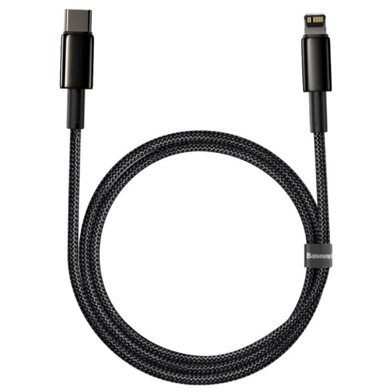 Baseus CATLWJ-A01 Tungsten Gold Fast Charge Kábel USB-C to Lightning 20W 2m Black