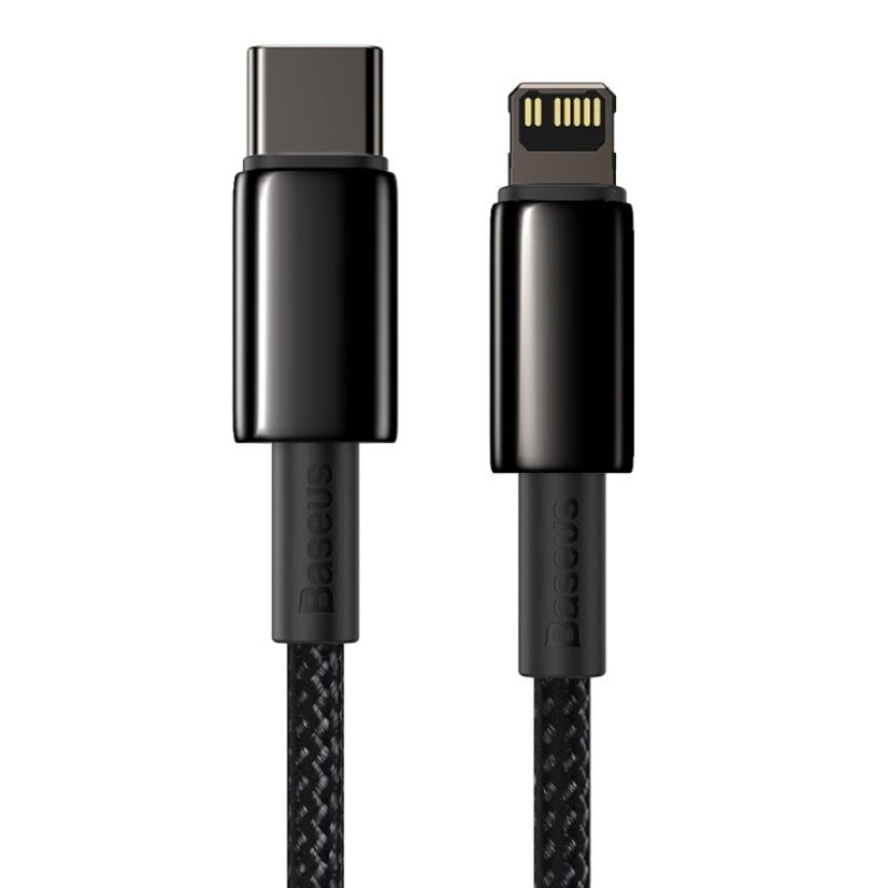 Baseus CATLWJ-A01 Tungsten Gold Fast Charge Kábel USB-C to Lightning 20W 2m Black