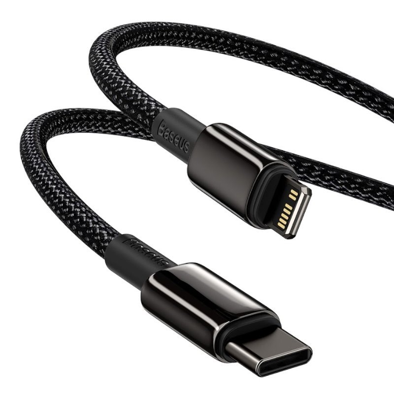 Baseus CATLWJ-A01 Tungsten Gold Fast Charge Kábel USB-C to Lightning 20W 2m Black