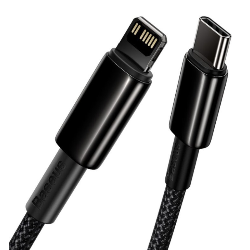 Baseus CATLWJ-A01 Tungsten Gold Fast Charge Kábel USB-C to Lightning 20W 2m Black