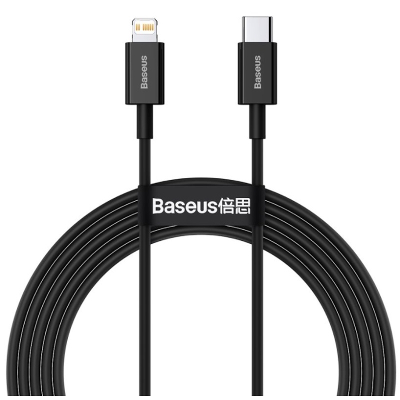 Baseus CATLYS-C01 Superior Fast Charging Dátový Kábel USB-C to Lightning 20W 2m Black