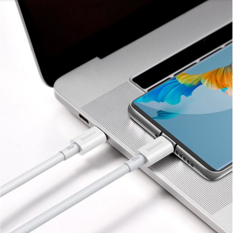 Baseus CATYS-C02 Superior Fast Charging Dátový Kábel USB-C - USB-C 100W 2m White