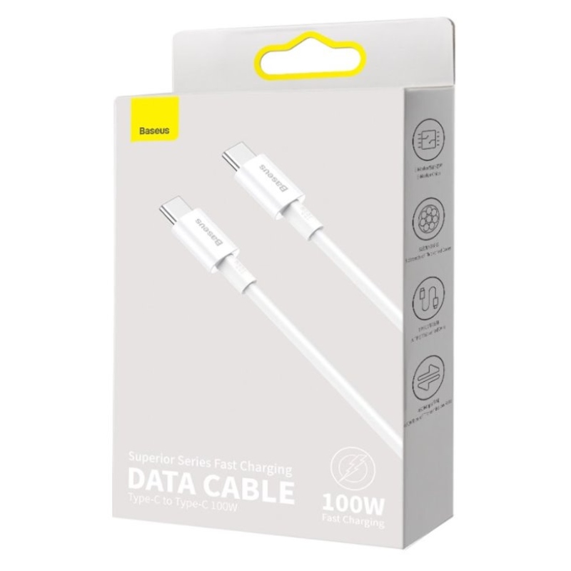 Baseus CATYS-C02 Superior Fast Charging Dátový Kábel USB-C - USB-C 100W 2m White