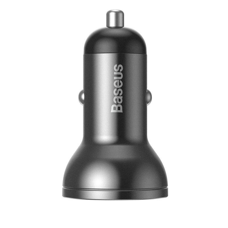 Baseus CCBX-0G Nabíjačka do Autá s Displejom 24W 2x USB Grey