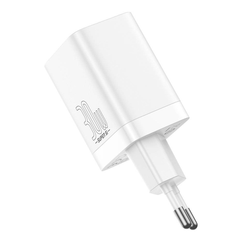 Baseus CCSUPP-E02 Super Si Quick Nabíjačka USB + USB-C 30W White