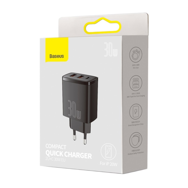 Baseus CCXJ-E01 Compact Quick Nabíjačka USB-C 30W Black