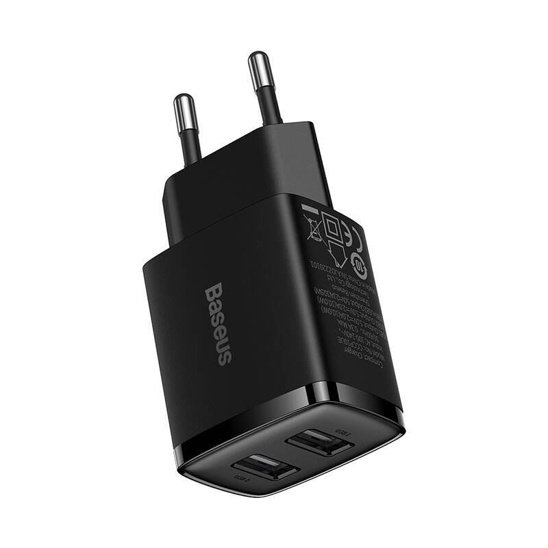 Baseus CCXJ010201 Compact Nabíjačka 2xUSB 10,5W Black