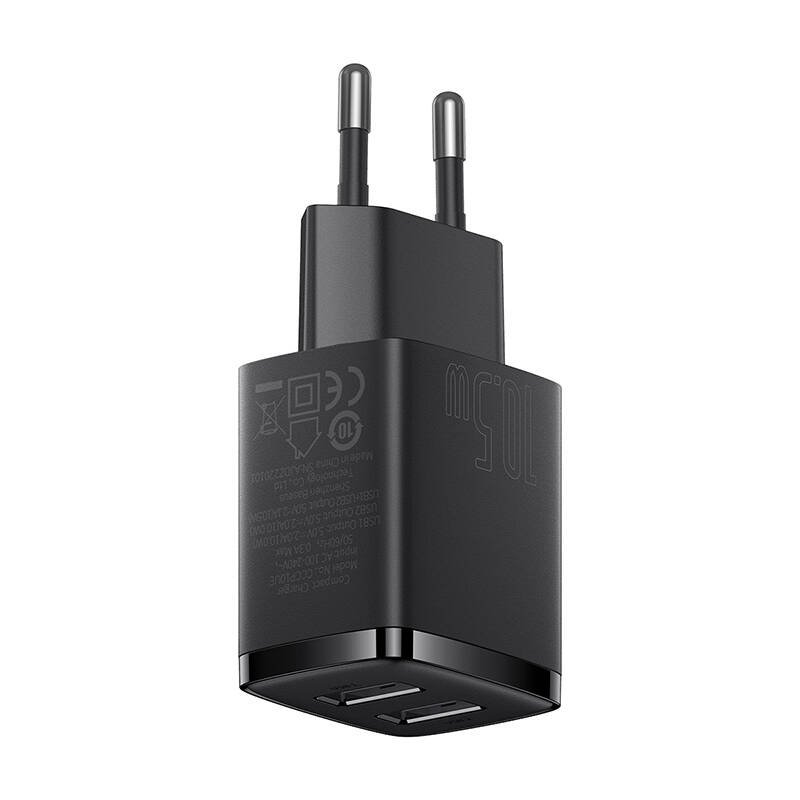 Baseus CCXJ010201 Compact Nabíjačka 2xUSB 10,5W Black