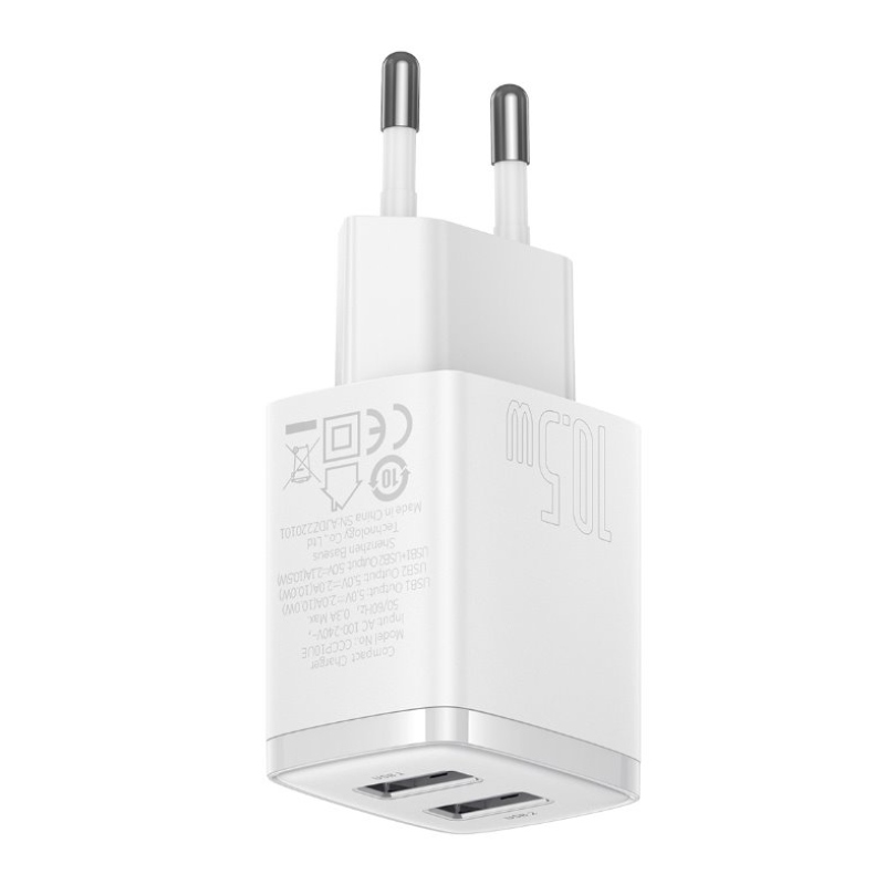 Baseus CCXJ010202 Compact Nabíjačka 2xUSB 10,5W White