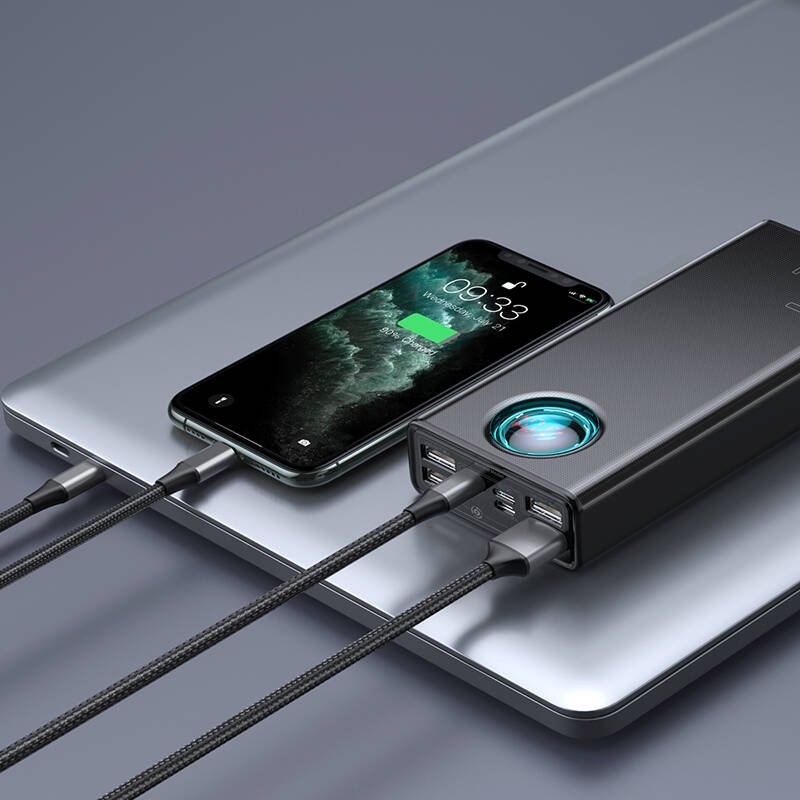 Baseus PPLG000101 Amblight Powerbank s digitálnym displejom 30000mAh 65W Black