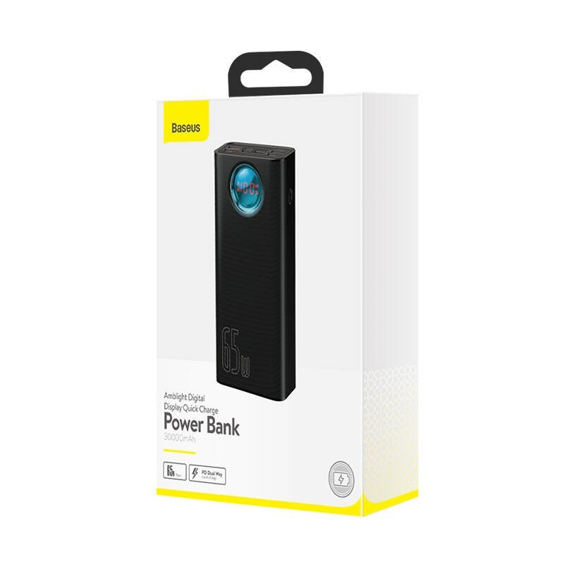 Baseus PPLG000101 Amblight Powerbank s digitálnym displejom 30000mAh 65W Black