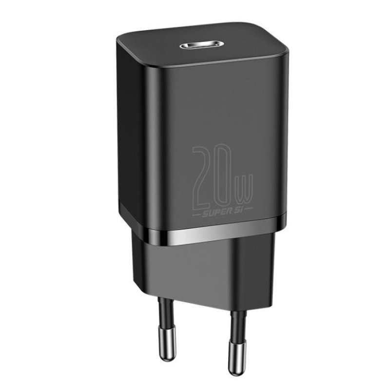 Baseus TZCCSUP-B01 Super Si Quick Nabíjačka USB-C 20W + Simple Wisdom Data Kábel USB-C to iP 1m Black