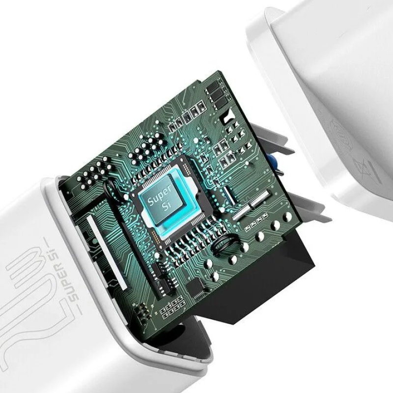 Baseus TZCCSUP-B02 Super Si Quick Nabíjačka USB-C 20W + Simple Wisdom Data Kábel USB-C to iP 1m White